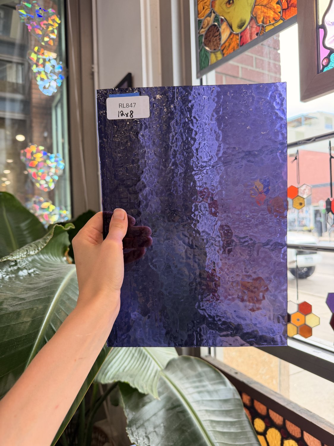 Purple Hammered Transparent Sheet Glass – RL847