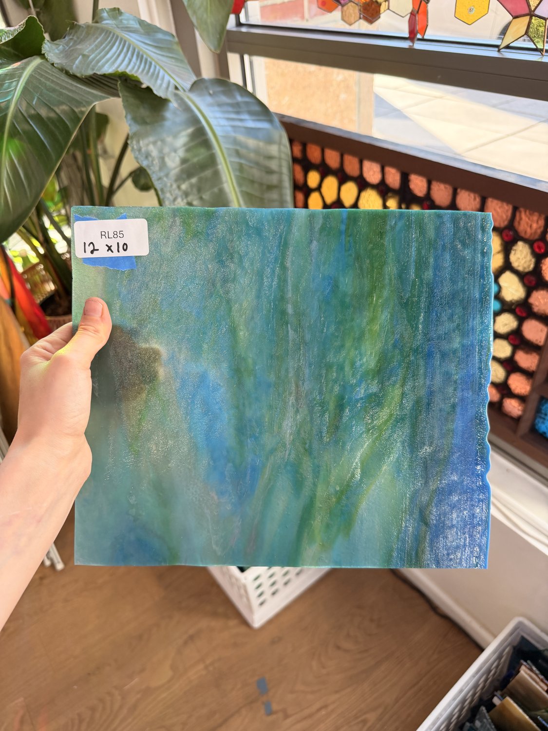 Blue Green Mixed Stipple Youghiogheny (4637 SP) Sheet Glass