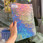 Iridescent Transparent Peacock Blue Tight Ripple Kokomo Sheet Glass – RL851
