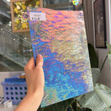 Iridescent Transparent Peacock Blue Tight Ripple Kokomo Sheet Glass – RL851