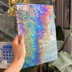 Iridescent Transparent Peacock Blue Tight Ripple Kokomo Sheet Glass – RL852