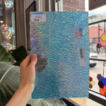 Iridescent Transparent Peacock Blue Tight Ripple Kokomo Sheet Glass – RL852