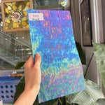 Iridescent Transparent Peacock Blue Tight Ripple Kokomo Sheet Glass – RL853