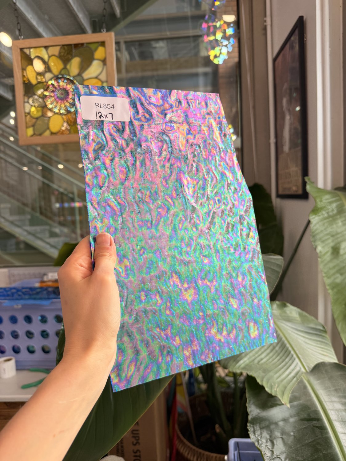 Iridescent Transparent Peacock Blue Tight Ripple Kokomo Sheet Glass – RL854