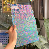 Iridescent Transparent Peacock Blue Tight Ripple Kokomo Sheet Glass – RL854