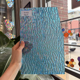 Iridescent Transparent Peacock Blue Tight Ripple Kokomo Sheet Glass – RL854