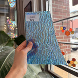 Iridescent Transparent Peacock Blue Tight Ripple Kokomo Sheet Glass – RL855