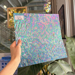 Iridescent Transparent Peacock Blue Tight Ripple Kokomo Sheet Glass – RL859