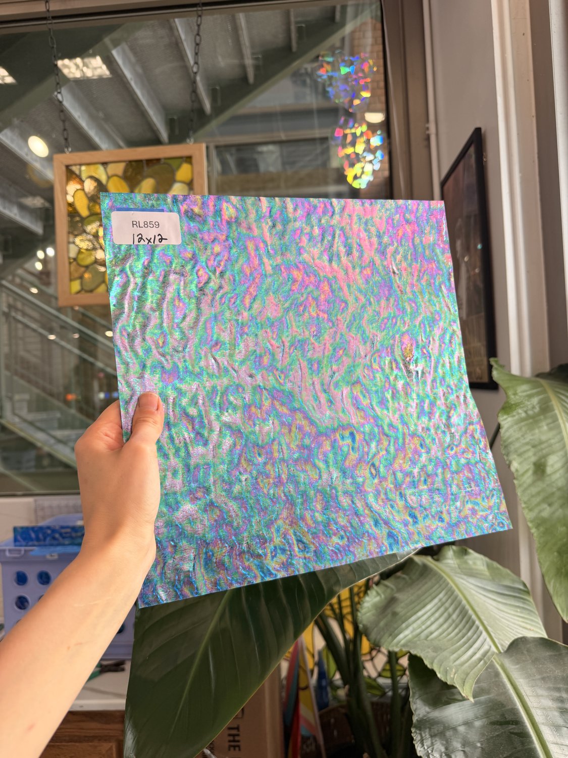 Iridescent Transparent Peacock Blue Tight Ripple Kokomo Sheet Glass – RL859