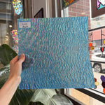 Iridescent Transparent Peacock Blue Tight Ripple Kokomo Sheet Glass – RL859