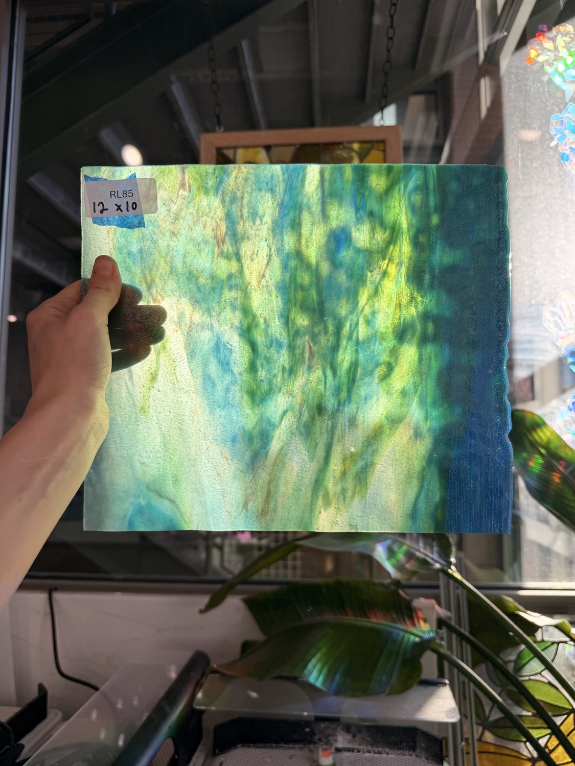 Blue Green Mixed Stipple Youghiogheny (4637 SP) Sheet Glass