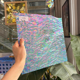 Iridescent Transparent Peacock Blue Tight Ripple Kokomo Sheet Glass – RL860