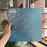 Iridescent Transparent Peacock Blue Tight Ripple Kokomo Sheet Glass – RL860