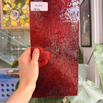 Red Transparent Textured Florentine Wissmach Sheet Glass – RL865