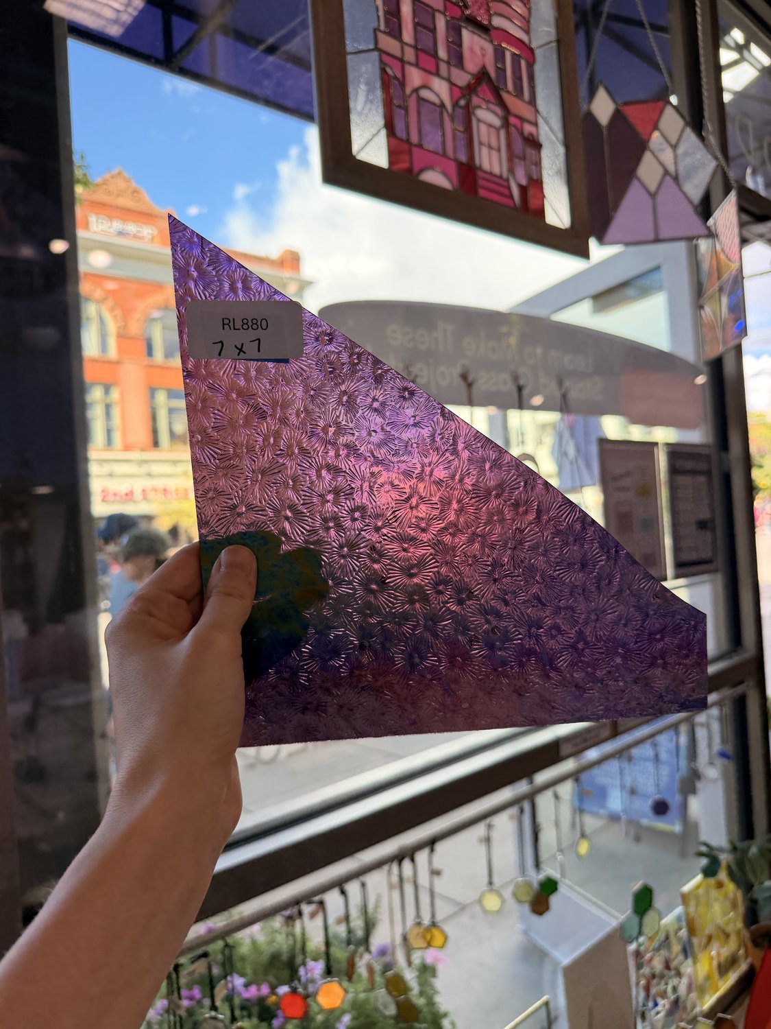 Purple Iridescent Florentine Purple Sheet Glass