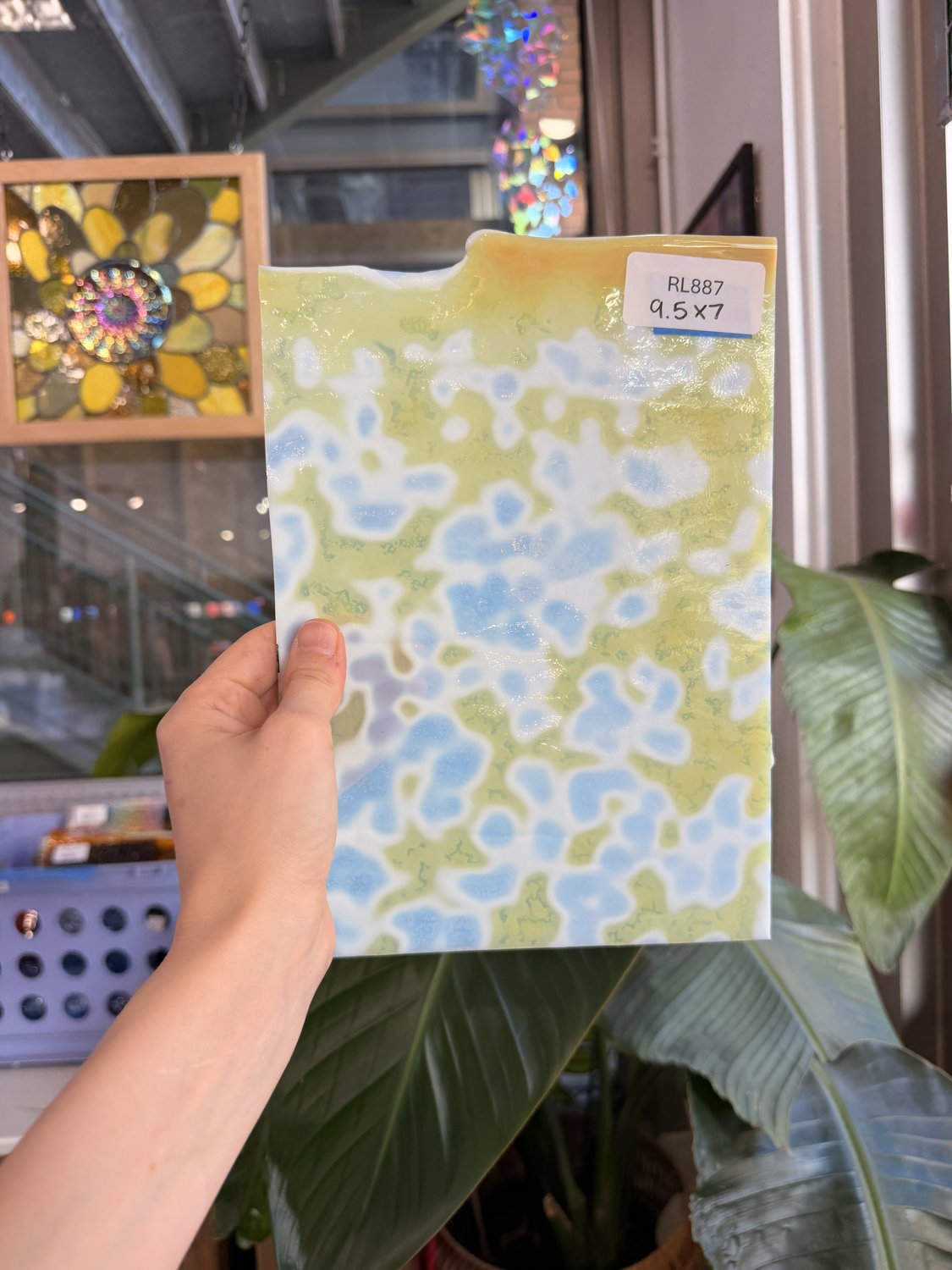 Toffee Mottled Bullseye Sheet Glass
