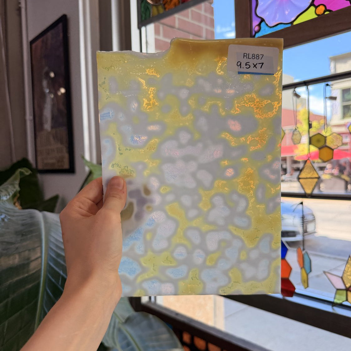 Toffee Mottled Bullseye Sheet Glass