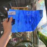 Dark Blue White Wispy Spectrum Sheet Glass