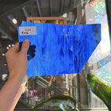 Dark Blue White Wispy Spectrum Sheet Glass