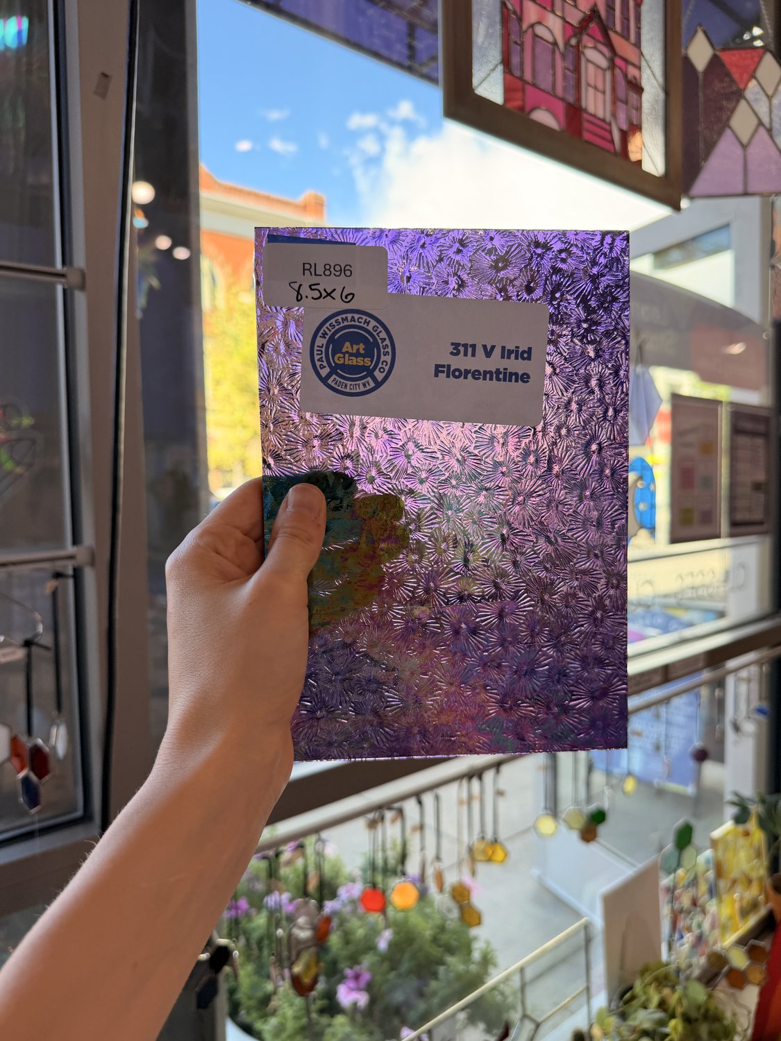 Purple Iridescent Florentine Purple Sheet Glass