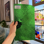 Dark Green Transparent Lace Sheet Glass