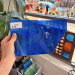 Dark Blue White Wispy Spectrum Sheet Glass