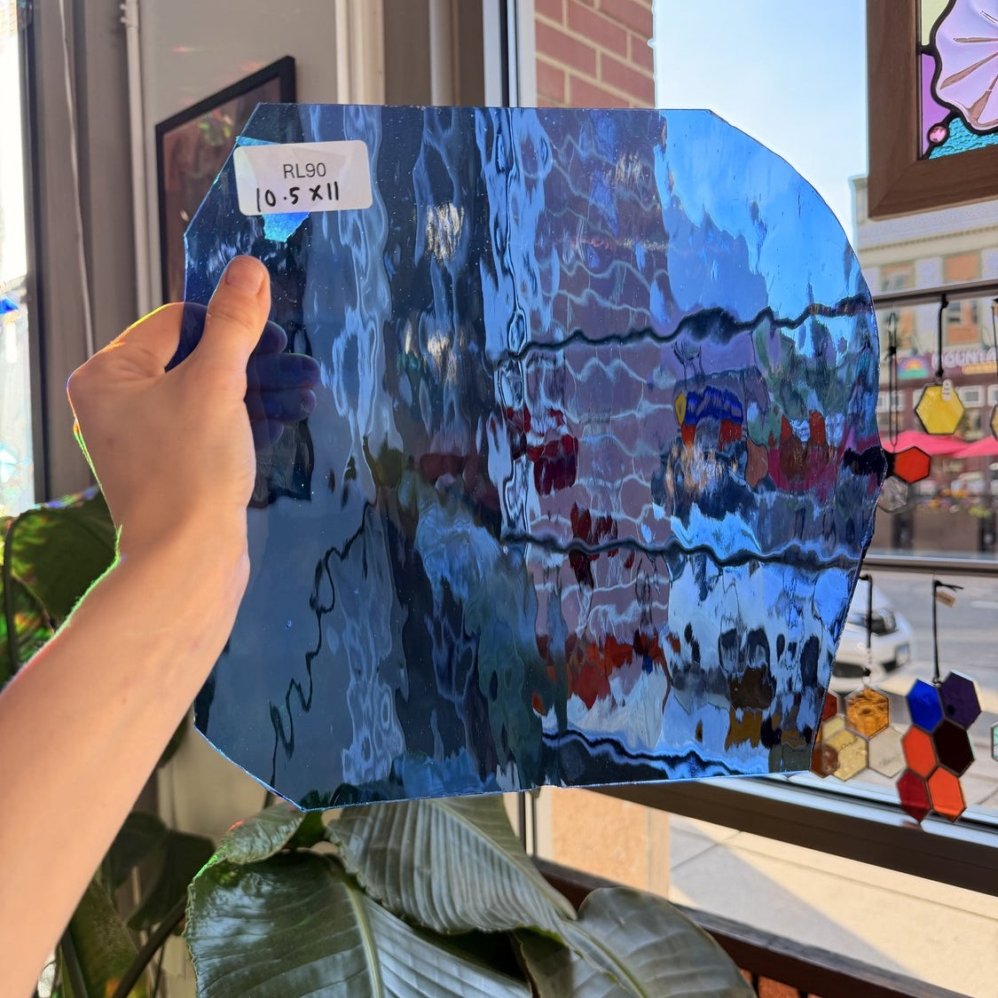 Medium Blue Transparent Textured Waterglass Oceanside Sheet Glass
