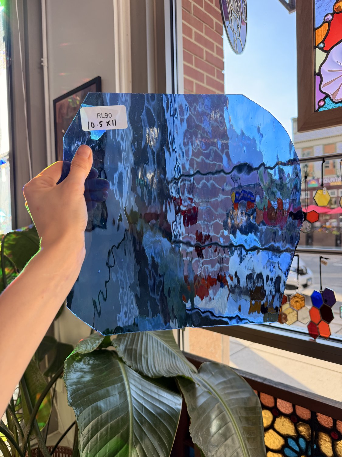 Medium Blue Transparent Textured Waterglass Oceanside Sheet Glass