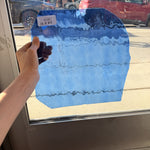 Medium Blue Transparent Textured Waterglass Oceanside Sheet Glass