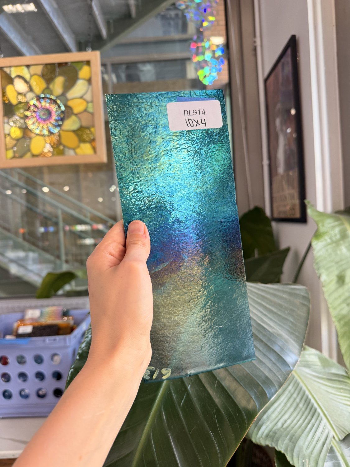 Iridescent Peacock Blue Transparent Bullseye Fusible 90 COE