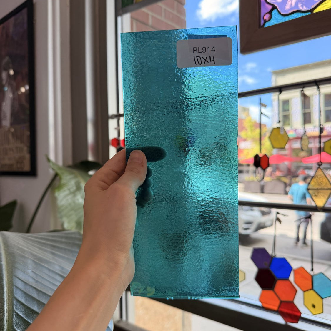 Iridescent Peacock Blue Transparent Bullseye Fusible 90 COE