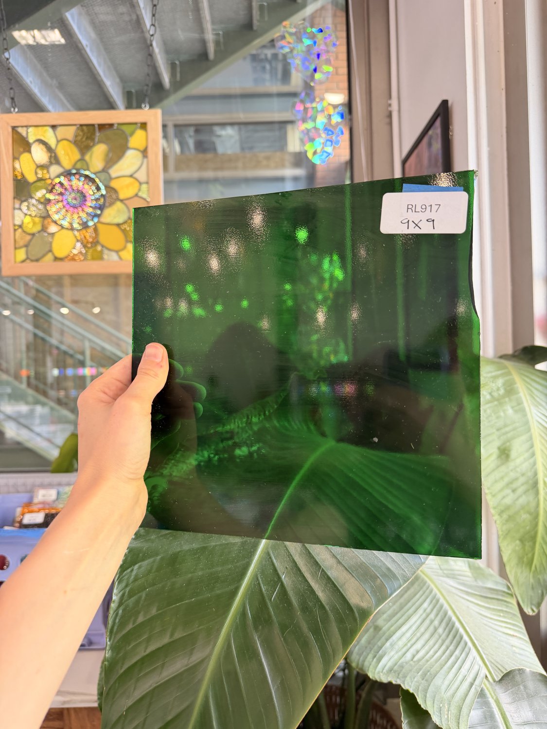 Dark Green Vintage Spectrum Sheet Glass