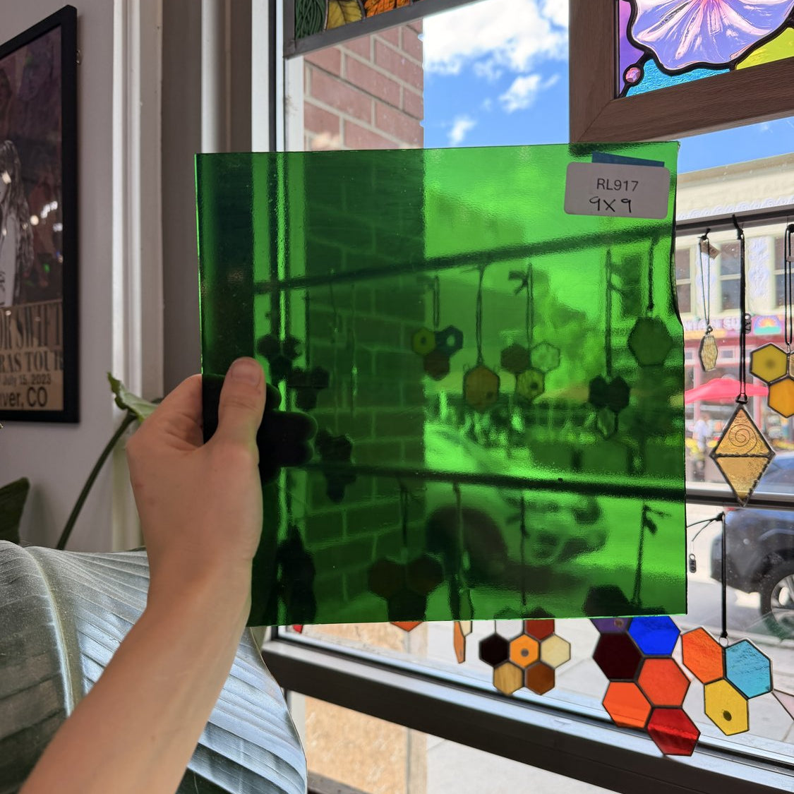 Dark Green Vintage Spectrum Sheet Glass