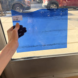 Transparent Blue Lightly Textured Wissmach Sheet Glass