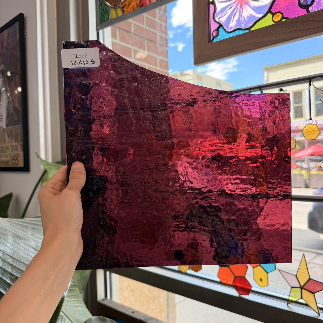 Pink Red Transparent Textured Sheet Glass