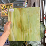 Amber Green White Wispy Oceanside Fusible 96 COE Sheet Glass