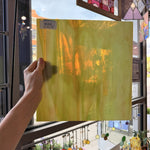 Amber Green White Wispy Oceanside Fusible 96 COE Sheet Glass