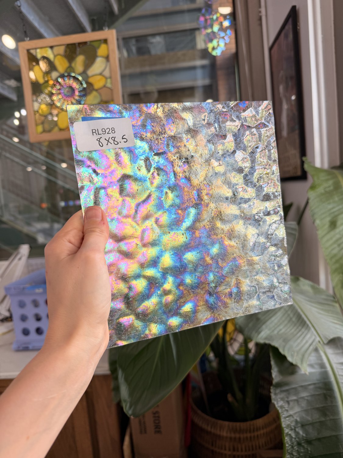 Clear Iridescent Kokomo Wavolite Sheet Glass