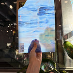 Perwinkle Blue White Wispy Vintage Spectrum Sheet Glass