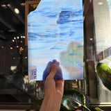 Perwinkle Blue White Wispy Vintage Spectrum Sheet Glass
