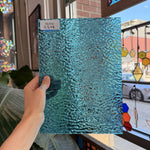 Peacock Blue Transparent Ripple Wissmach Sheet Glass