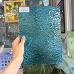 Peacock Blue Transparent Ripple Wissmach Sheet Glass