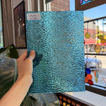Peacock Blue Transparent Ripple Wossmach Sheet Glass