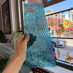 Peacock Blue Transparent Ripple Wissmach Sheet Glass