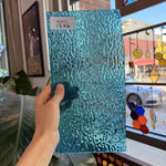 Peacock Blue Transparent Ripple Wissmach Sheet Glass