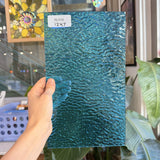 Peacock Blue Transparent Ripple Wissmach Sheet Glass