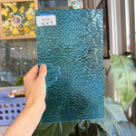Peacock Blue Transparent Ripple Wissmach Sheet Glass