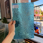 Peacock Blue Transparent Ripple Wissmach Sheet Glass
