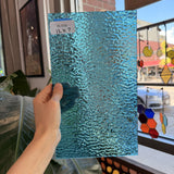 Peacock Blue Transparent Ripple Wissmach Sheet Glass