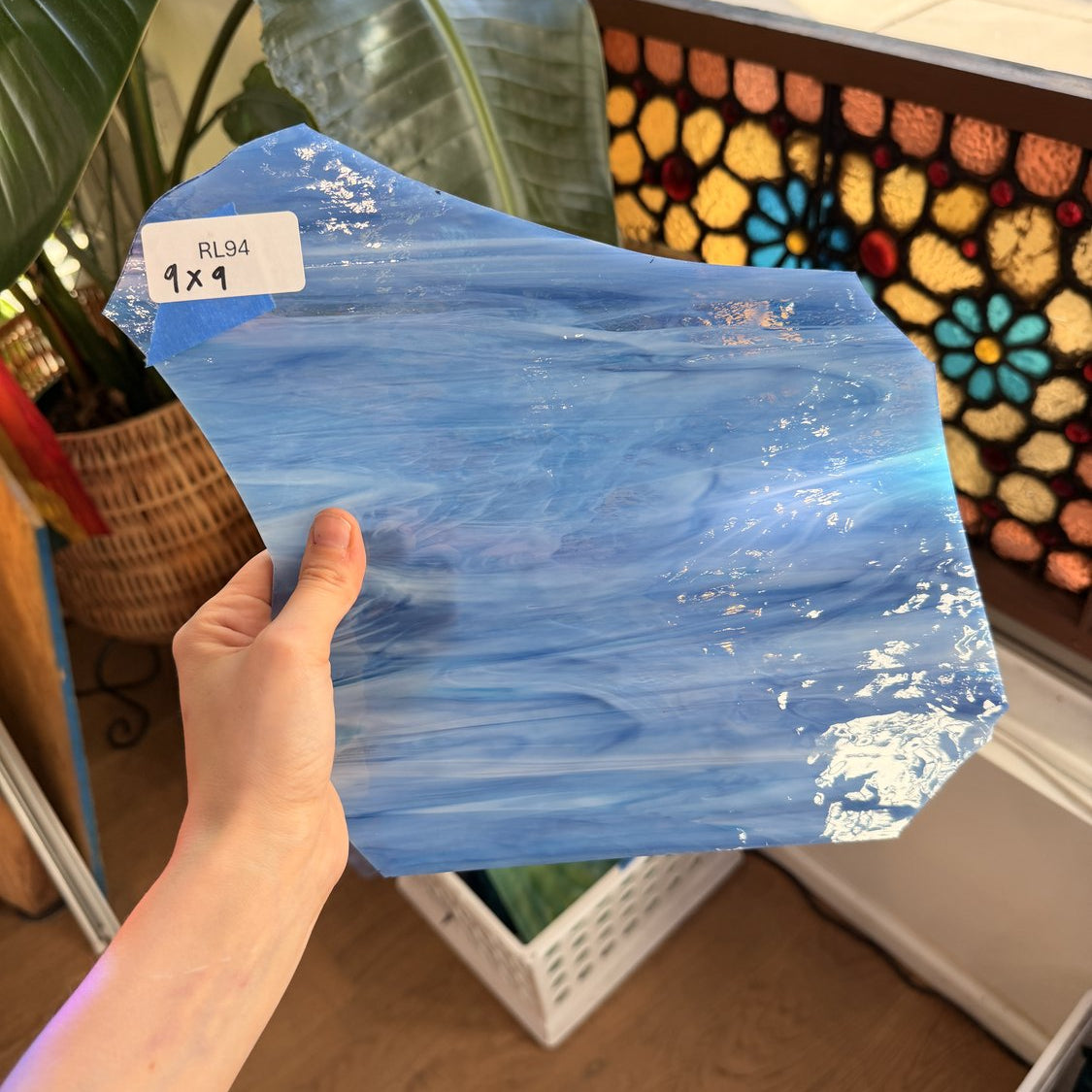Blue Yonder Pearl Opal Sheet Glass